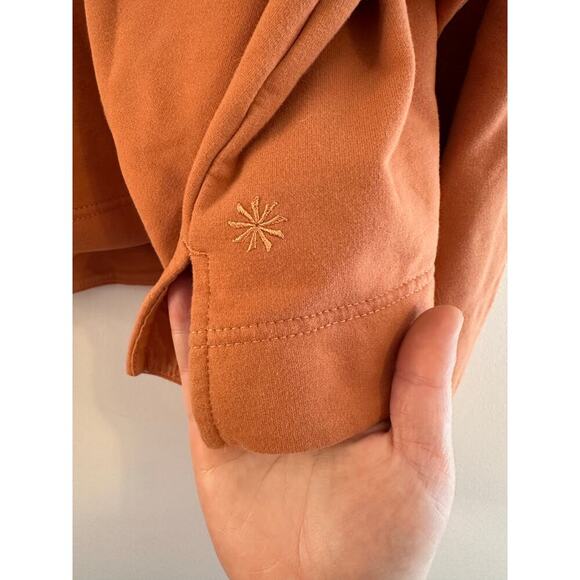 Athleta Preppy Sweatshirt Retroterry Polo Crop Orange Athleisure Relaxed XS - Picture 7 of 9